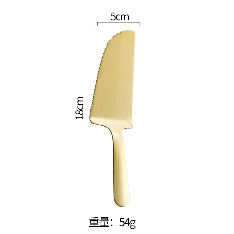 Stainless Steel Cake Server Shovel – Pie, Pizza & Cheese Knife Cake Server Knife Axl Gold