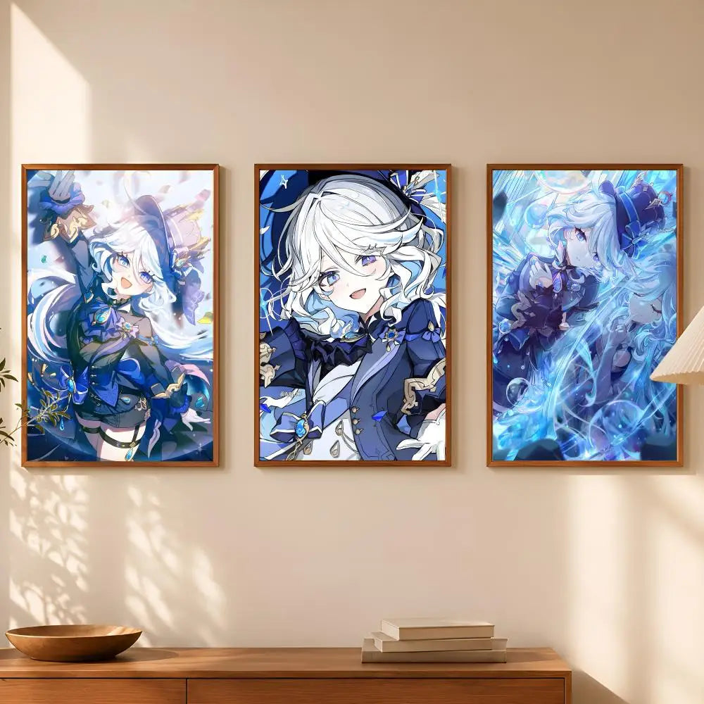 Furina Genshin Impact Self-Stick Wall Poster – HD Waterproof Wall Art Poster Axl