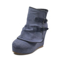 Women's Wedge Ankle Boots – Zip Round Toe Retro Booties Wedge Ankle Boots Axl gray 43