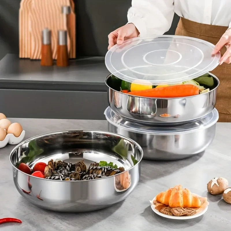 Large Stainless Steel Mixing Bowl with Lid | Rust-Resistant Mixing Bowl Axl