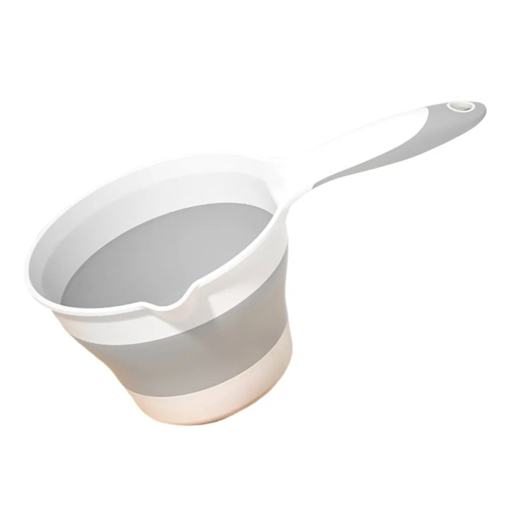 Collapsible Long Handle Water Scoop – Foldable Bath & Kitchen Ladle Folding Water Scoop Axl Grey