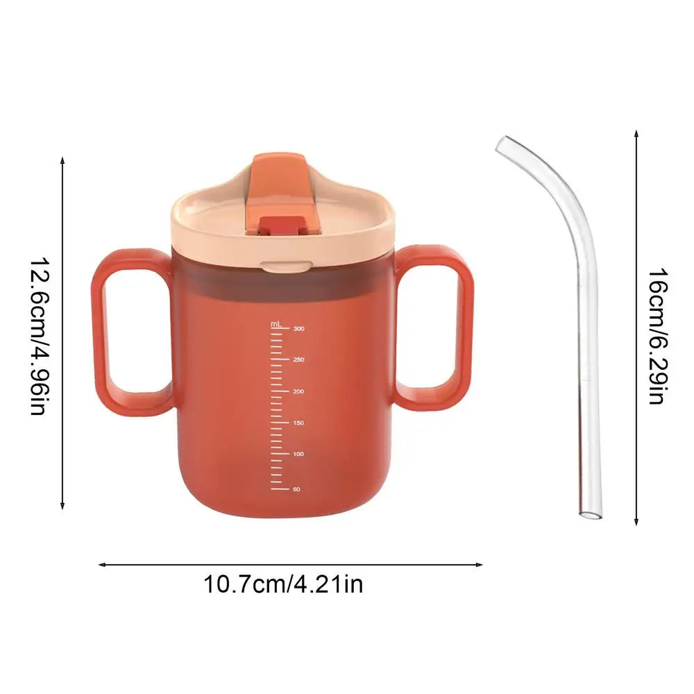 Elderly Drinking Cup with Handles, Straw & Spill-Proof Spout Adaptive Drinking Cup Axl 1pcs 300ml