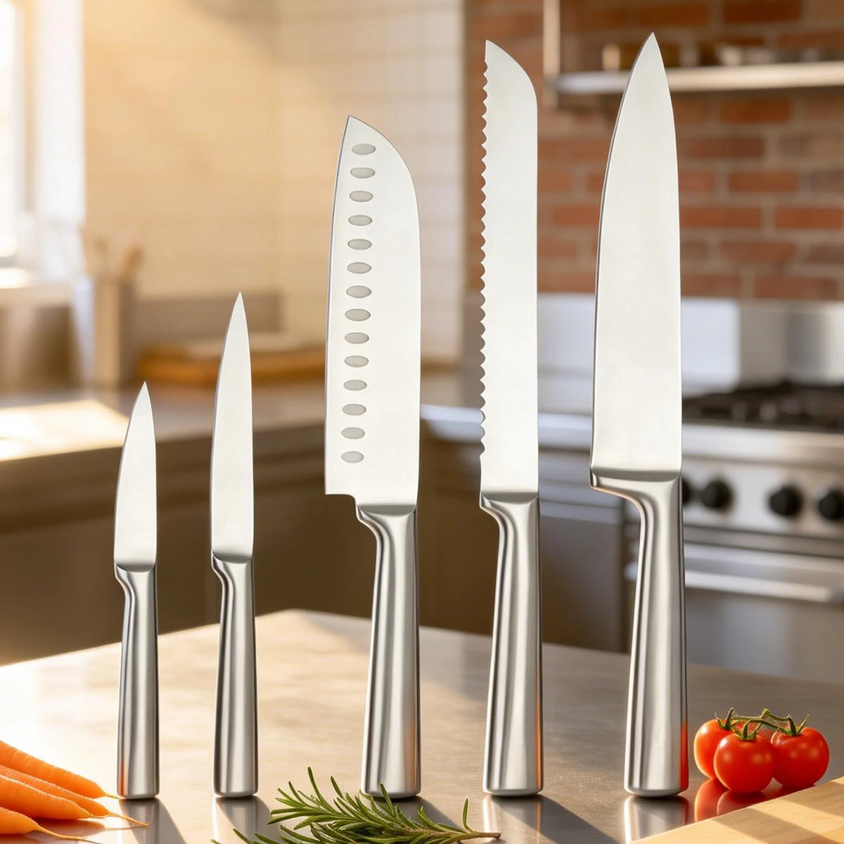 5-Piece Stainless Steel Kitchen Knife Set – All-Purpose Kitchen Knife Set Axl