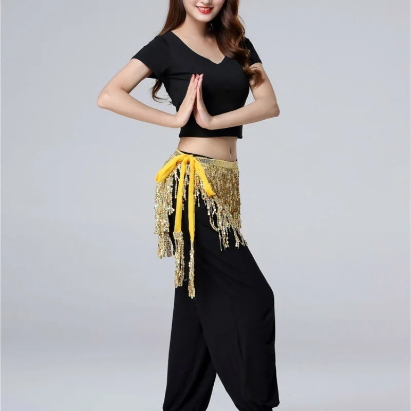 Shiny Sequin Tassel Belly Dance Waist Chain Belt – Women Belly Dance Belt Axl