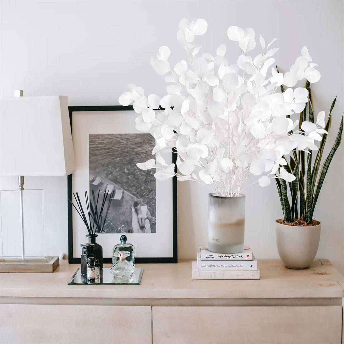 Silk Eucalyptus Artificial Branch – Wedding & Home Floral Decor Artificial Flower Branch Axl