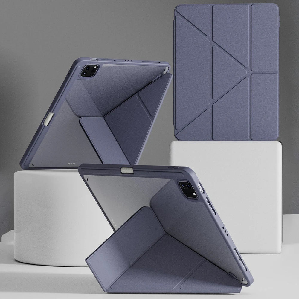 Transparent Acrylic iPad Case – Multi-Angle Stand & Pencil Holder Tablet Case & Stand Axl Purple iPad Pro 11inch 2018
