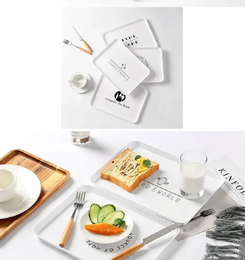 Nordic Rectangular Acrylic Serving Tray – Kitchen & Home Organizer Serving Tray Axl
