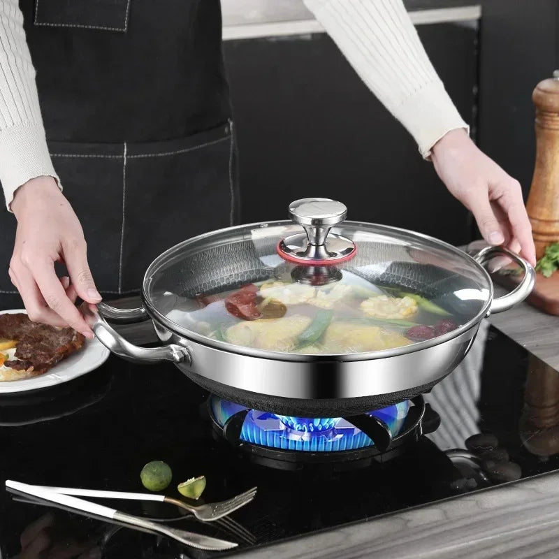 32cm 304 Stainless Steel Honeycomb Non-Stick Wok Pan Non-Stick Wok Pan Axl