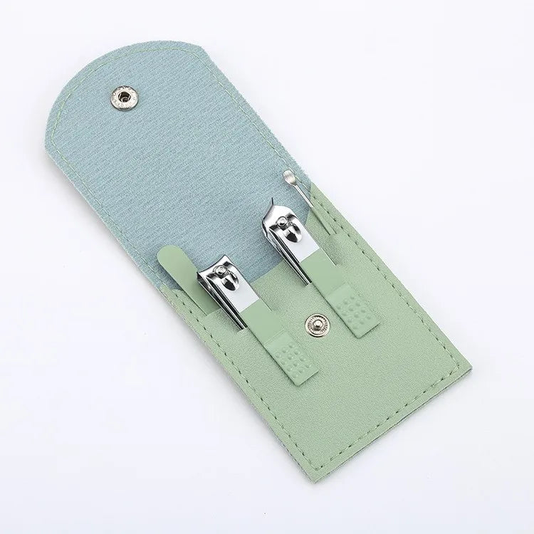 Stainless Steel Nail Clipper & Cuticle Remover Manicure Set Nail Care Set Axl 4-piece green pack