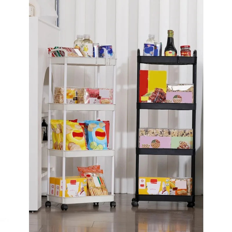 3/4-Tier Rolling Storage Cart with Lockable Wheels | Kitchen & Bath Rolling Storage Cart Axl