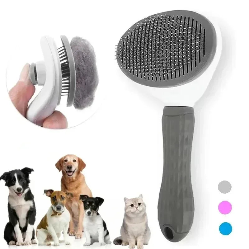 Self-Cleaning Pet Brush & Dematting Comb for Dogs & Cats Pet Grooming Brush Axl