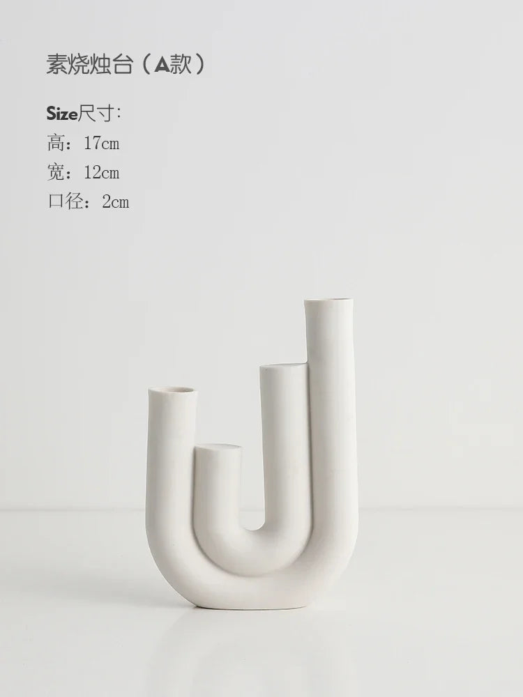 Nordic Ceramic Candle Holder – White Minimalist Candlestick Ceramic Candle Holder Axl A Unsteady standing