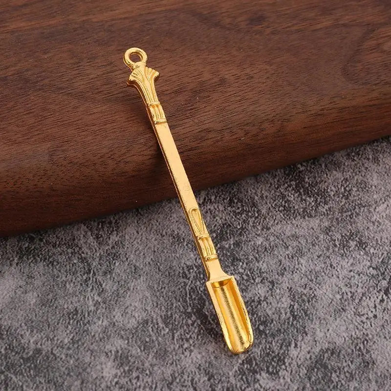 Vintage Zinc Alloy Mini Scoop – Engraved Powder Measuring Spoon Mini Measuring Scoop Axl A