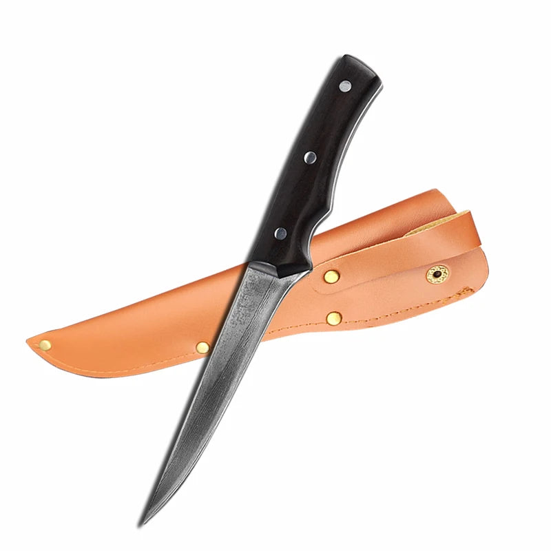 Damascus Steel Boning Knife with Sheath | 14cm Sharp Blade Damascus Boning Knife Axl 1pcs