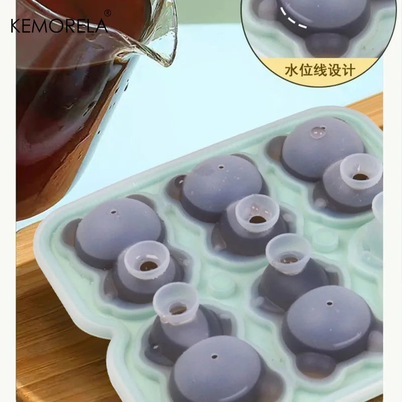 KEMORELA 6-Grid 3D Bear Silicone Ice Cube Mold – Teddy Shape Silicone Ice Cube Mold Axl