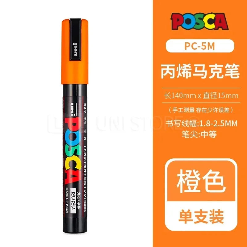 Uni POSCA Acrylic Paint Markers PC-1M 3M 5M – Multi-Colour