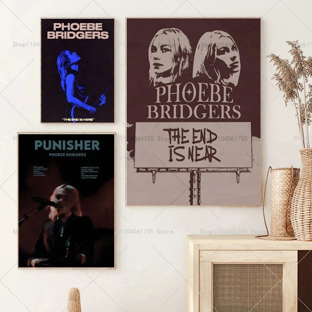 Phoebe Bridgers Music Poster – Waterproof Self-Adhesive Wall Art Music Art Poster Axl