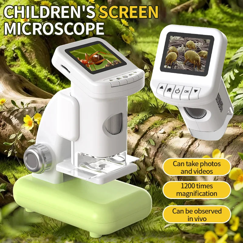 Children's Handheld Microscope – Large Screen, 500X for Kids Kids Science Microscope Axl