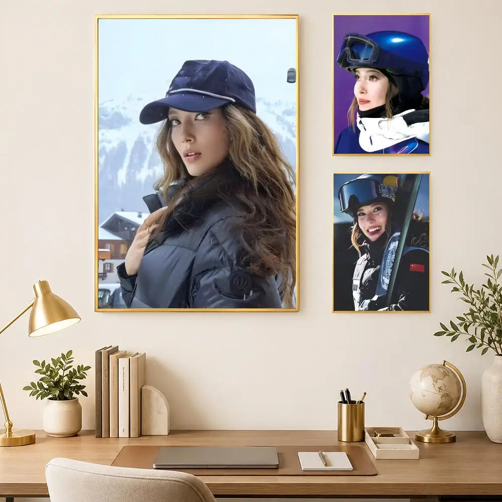 Eileen Gu Athlete Wall Art Poster – Self-Stick Waterproof HD Wall Art Poster Axl