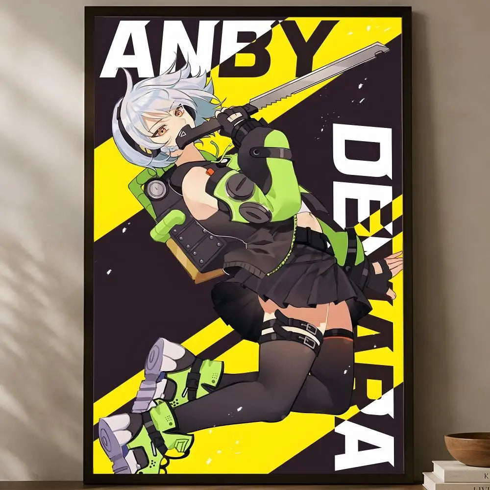 Zenless Zone Zero Self-Stick HD Wall Poster – Waterproof Wall Art Poster Axl White01 30X40cmNoframe