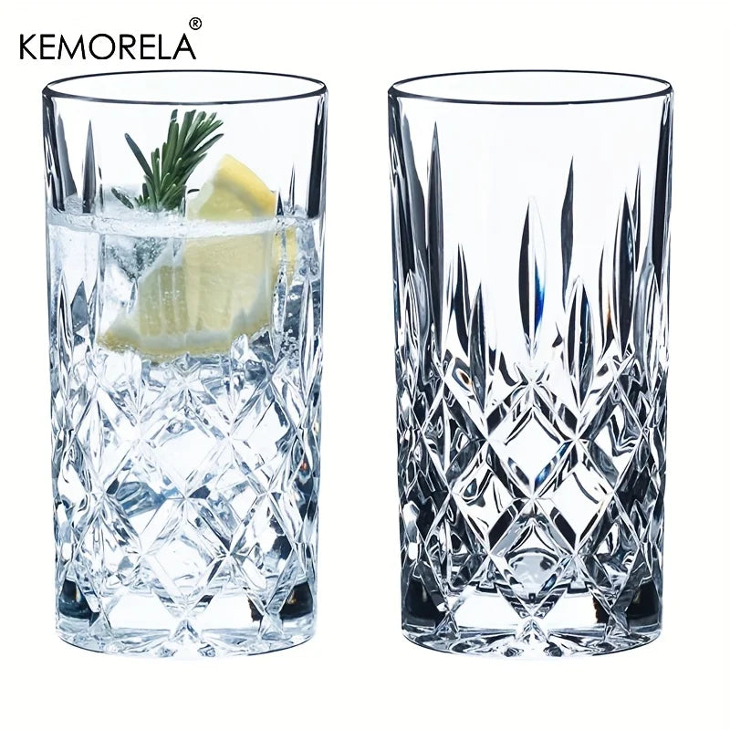 KEMORELA 423ml Stemware Glass Cups | 1-2 Pcs, Dishwasher Safe Glass Stemware Set Axl 2PCS 427ml
