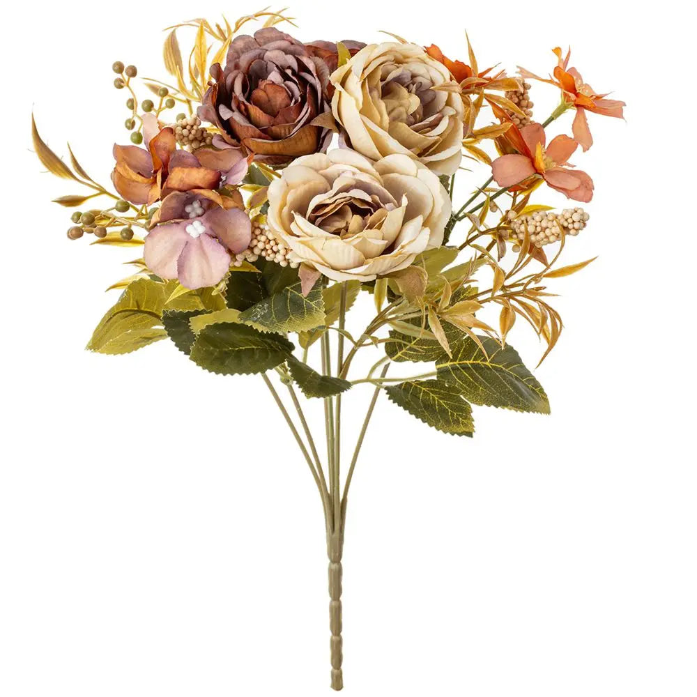 Artificial Silk Rose Peony Bouquet – Wedding & Home Décor Artificial Flower Bouquet Axl color3 2 pcs