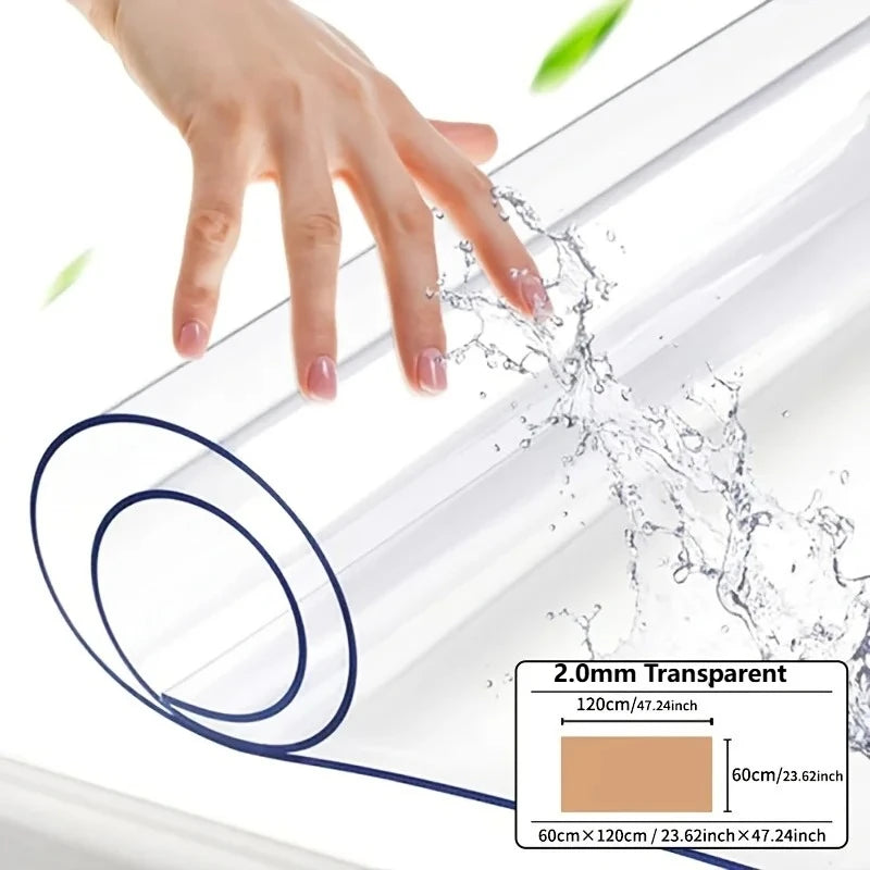 2mm PVC Transparent Table Protector – Heat & Scratch Resistant Table Protector Mat Axl 60x120cm -1pc As show