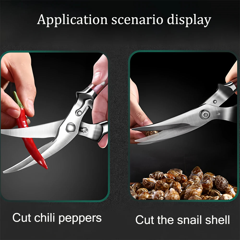 Stainless Steel Kitchen Scissors – Meat, Bone & Poultry Shears Kitchen Shears Axl