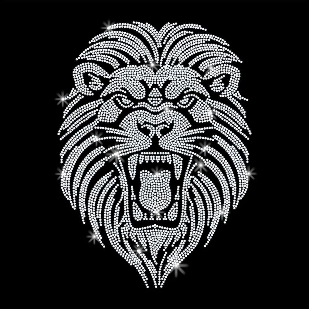 Lion Glass Rhinestone Iron-On Patch Appliqué – 297x210mm Iron-On Rhinestone Patch Axl