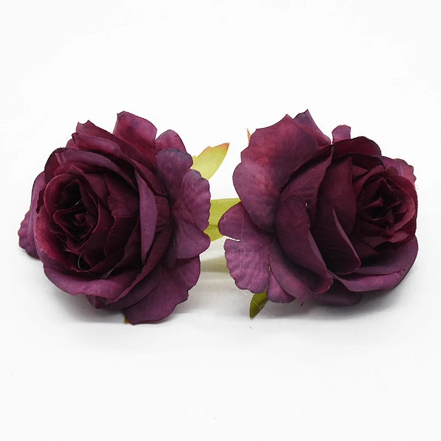 Silk Rose Flower Heads 10 Pcs – Wedding, Wreath & DIY Crafts Artificial Silk Flowers Axl Color 1 10 Pieces