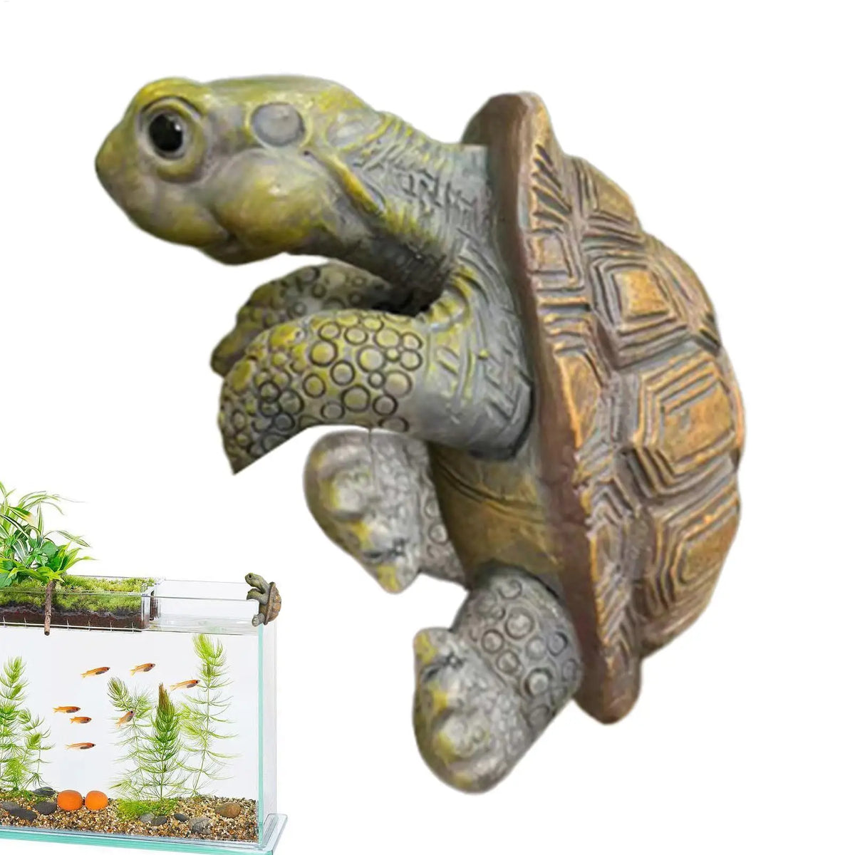 Resin Climbing Turtle Statue | Garden Plant Pot Hugger Décor Garden Statue Axl