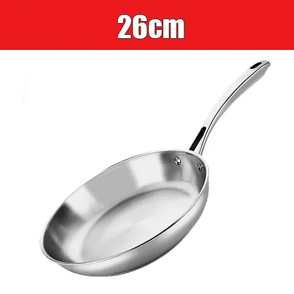 Stainless Steel Frying Pan 24/26/28cm Non-Coating Skillet Stainless Steel Skillet Axl 26cm