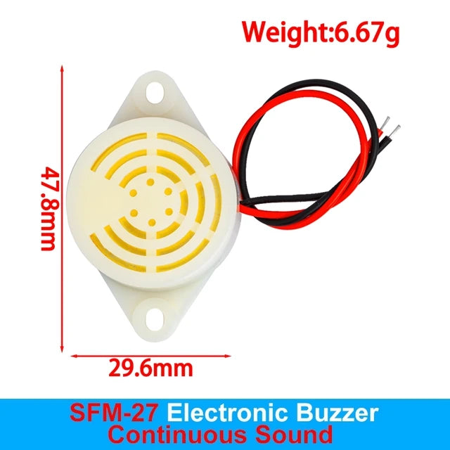 95dB Electronic Buzzer 3–24V SFM-27 | Arduino Alarm Beeper Electronic Buzzer Axl SFM-27- I