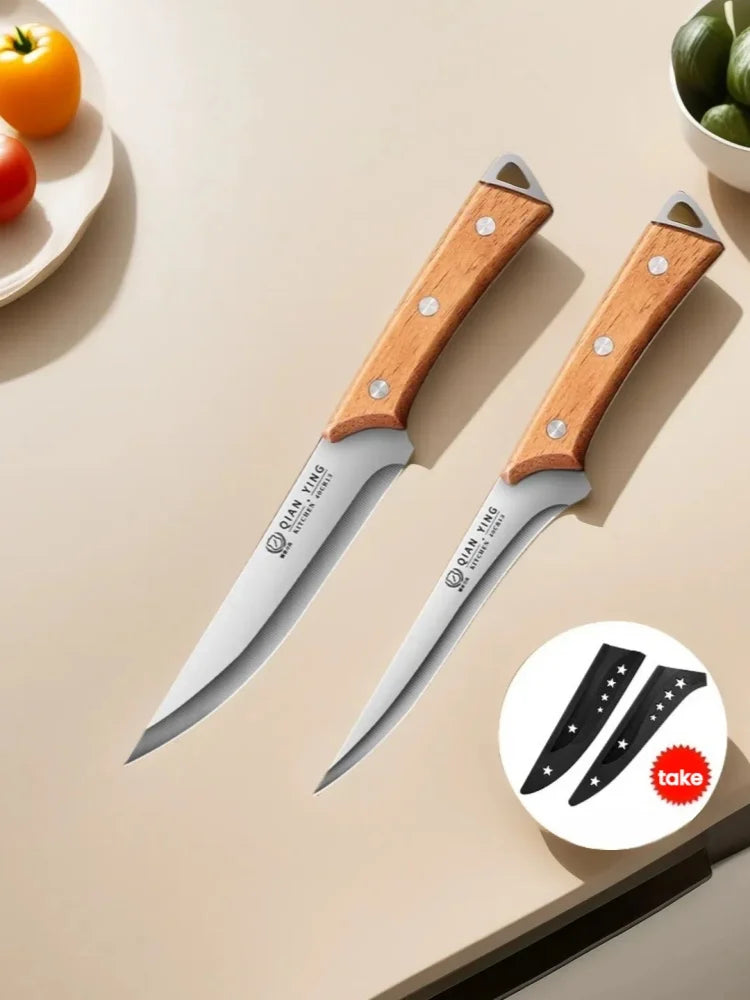 Stainless Steel Boning Knife – 9.9" Butcher Knife with Wood Handle Boning Knife Axl 2pcs