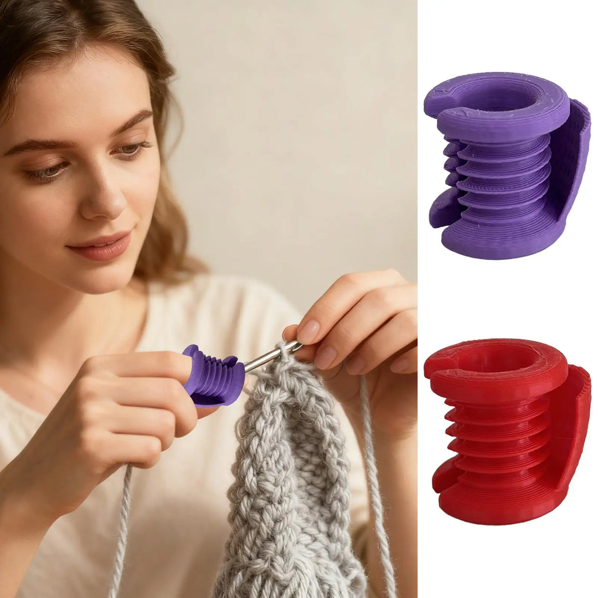 3D Printed Crochet Yarn Guide Finger Tension Ring Tool Crochet Tension Ring Axl