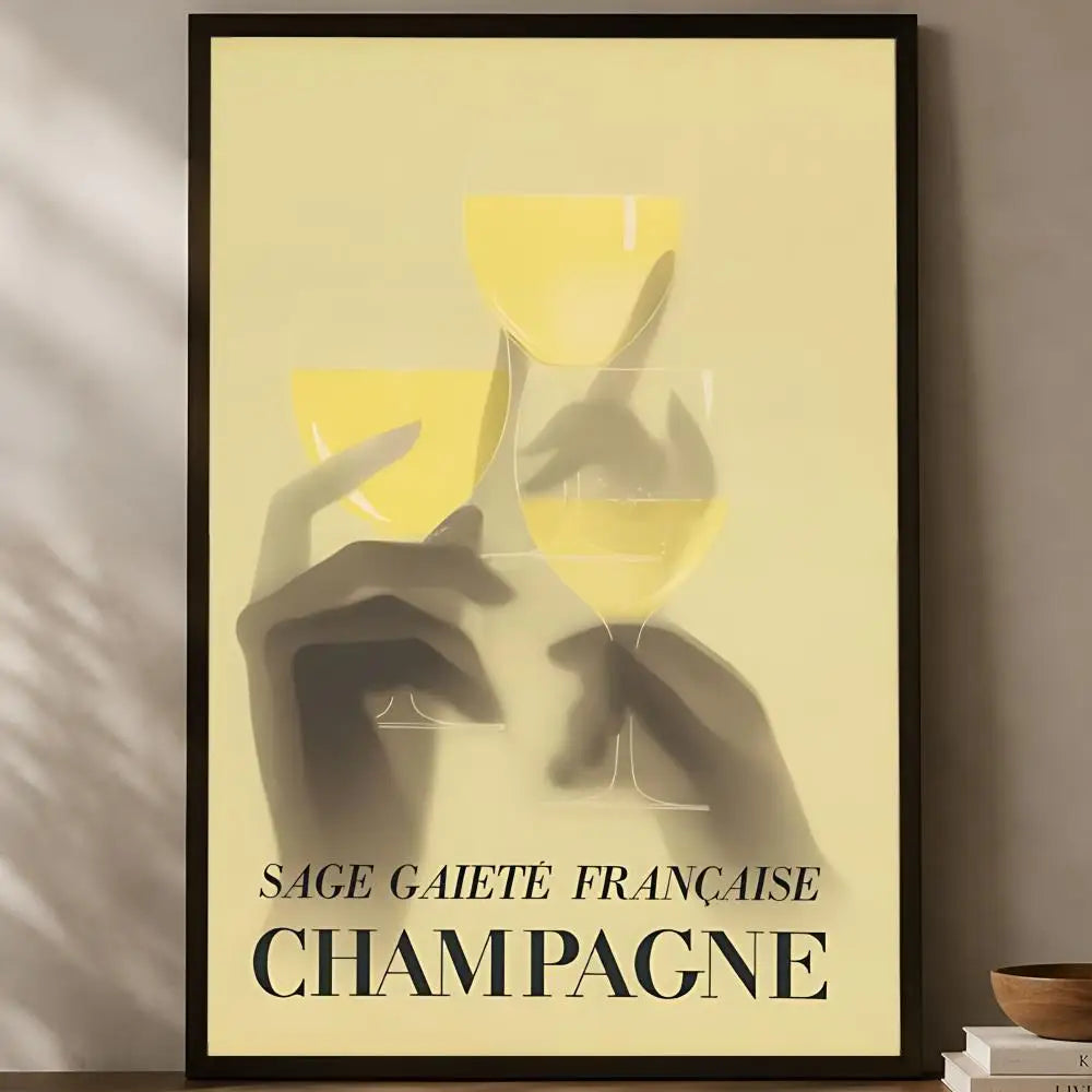 Wine Champagne Region Map Poster – Waterproof Self-Stick Wall Art Wall Art Poster Axl White10 60X90cmNoframe