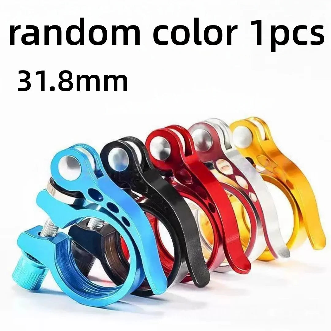 31.8mm Quick Release Bike Seatpost Clamp – Aluminum MTB Road Bike Seatpost Clamp Axl 31.8random color 1pc