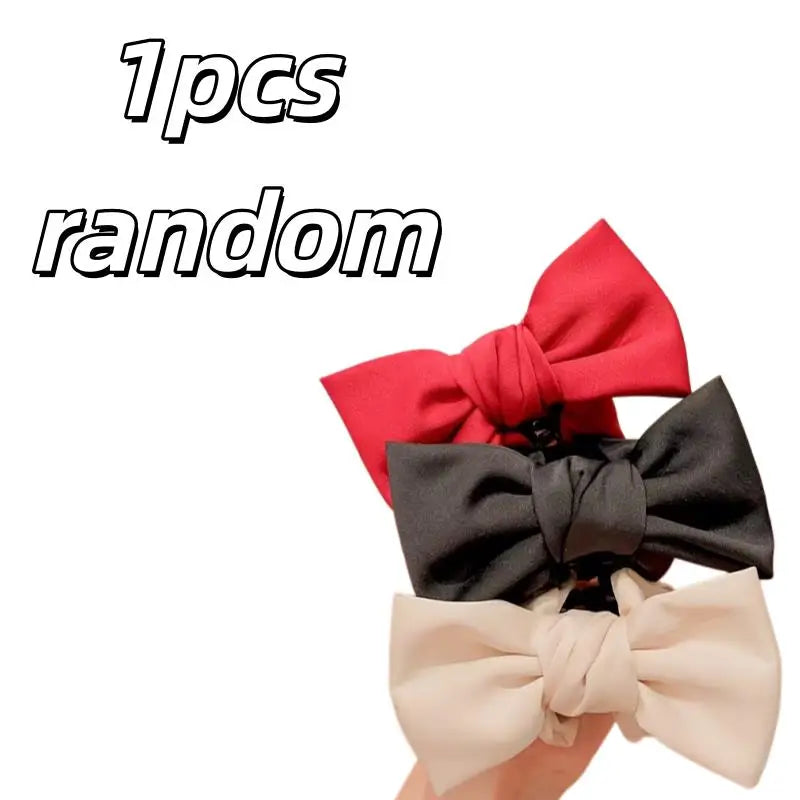 Women's Bow Hair Claw Clip – Elegant Grab Clip for Updos Hair Claw Clip Axl 1pcs random