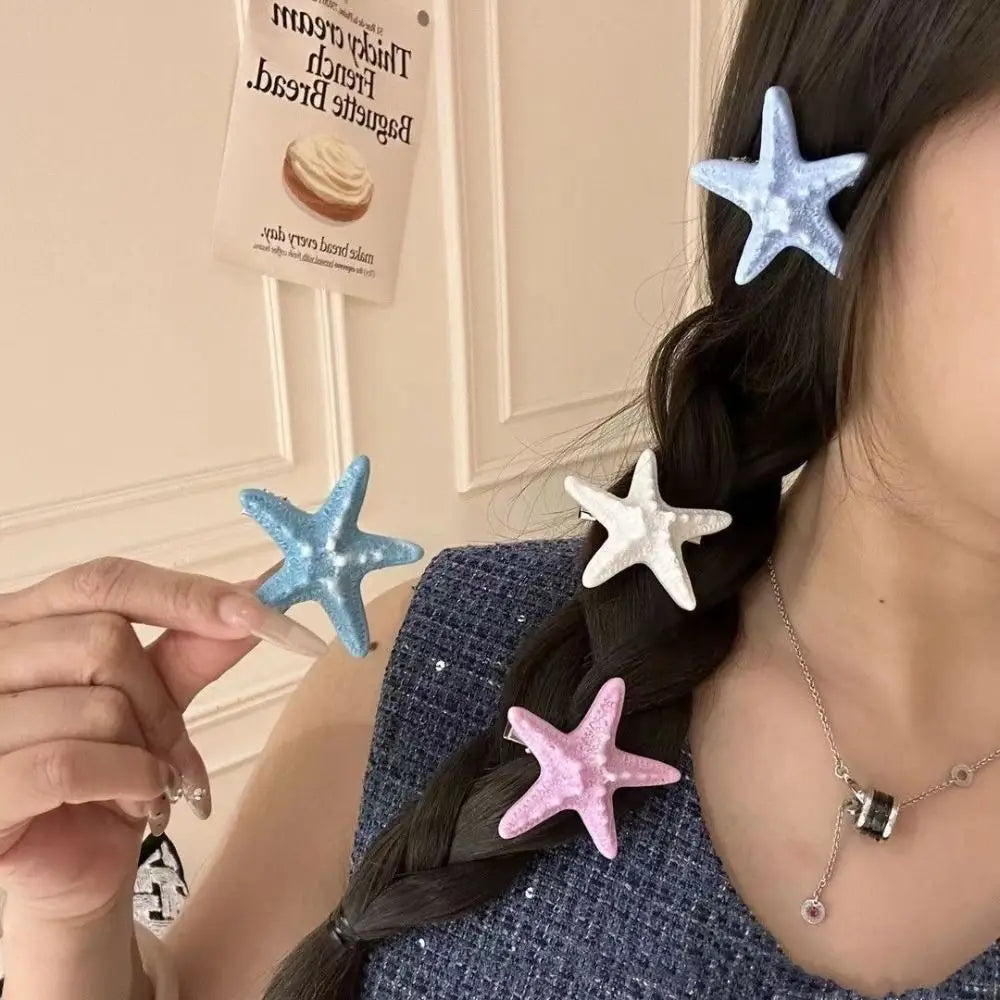 2-Pack Starfish Hair Clips – Korean Style Beach Hairpins Hair Clip Set Axl