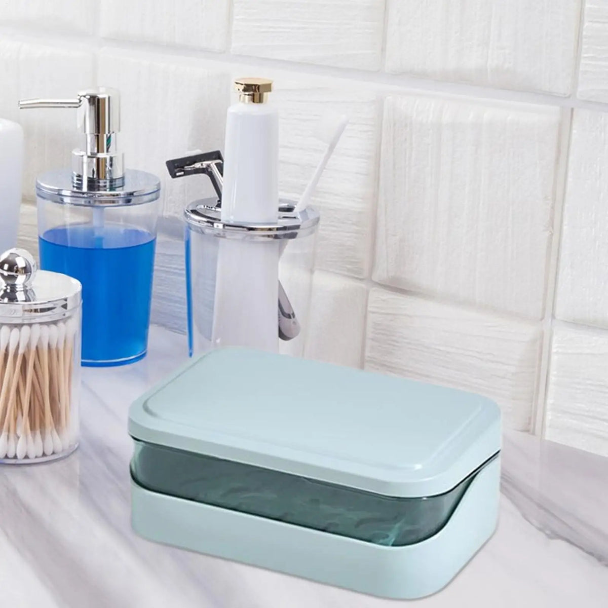 Portable Double Layer Travel Soap Box with Lid & Drainage Travel Soap Case Axl
