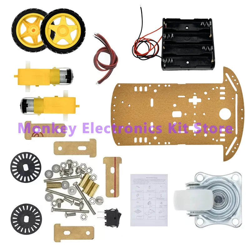 2WD Smart Robot Car Chassis Kit – Speed Encoder & Battery Box Robot Car Kit Axl 2WD Kit