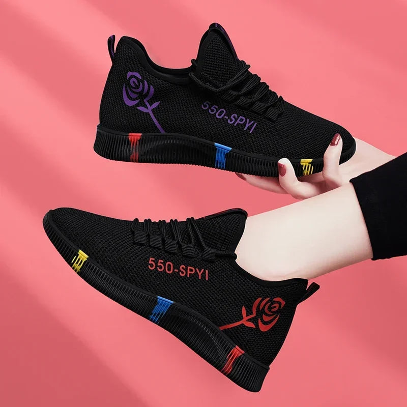 Women's Lightweight Air Mesh Platform Sneakers | Casual Flats Women's Platform Sneakers Axl