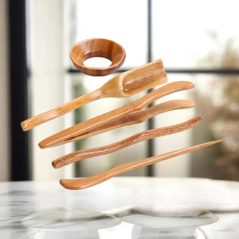 5-Piece Gongfu Tea Ceremony Bamboo Utensils Set | Teaware Tea Ceremony Set Axl