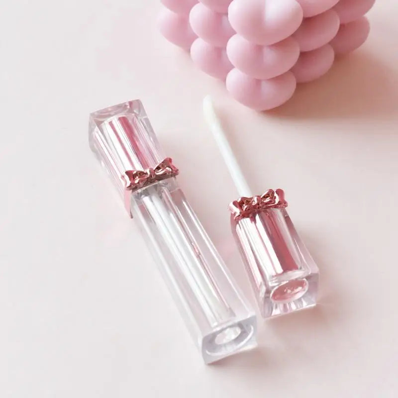 Rose Gold Bow Lip Gloss Tube – 3.5ml Refillable Container Cosmetic Refill Tube Axl