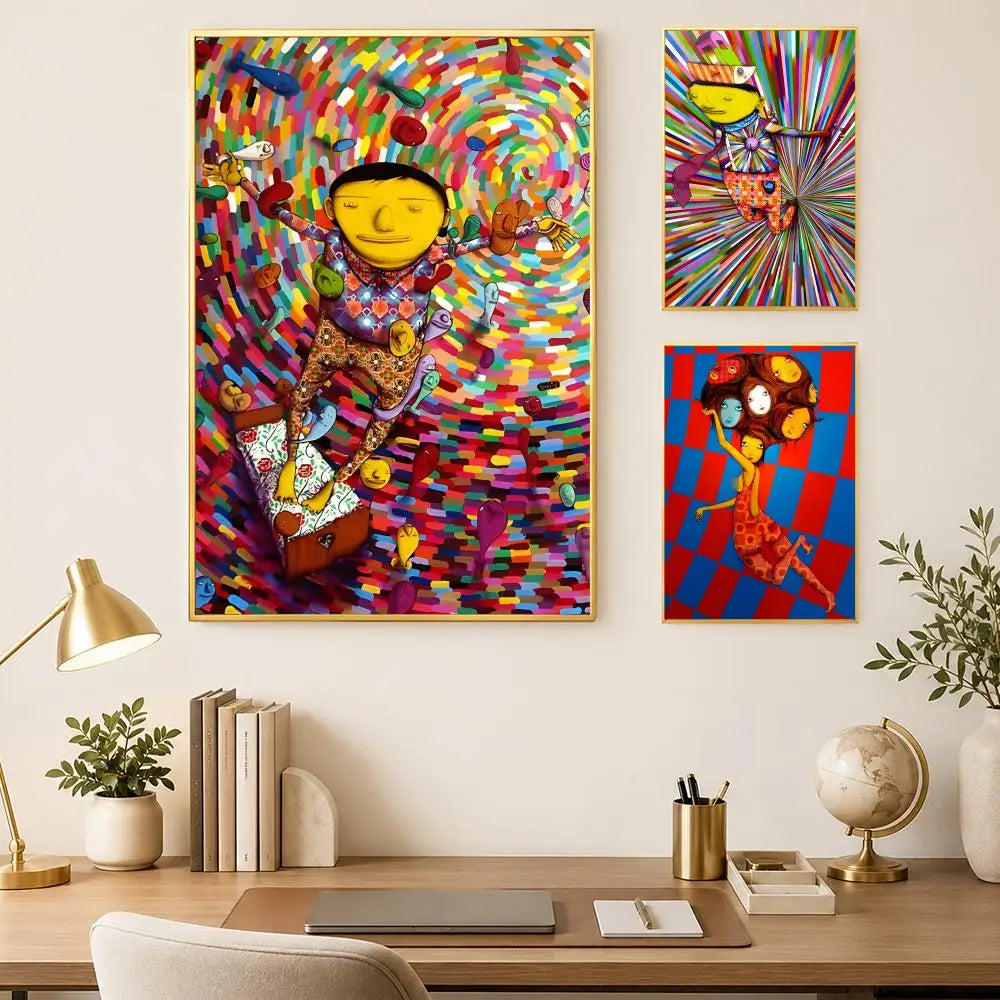 Os Gemeos Street Art Self-Stick PVC Wall Poster | HD Waterproof Wall Art Poster Axl