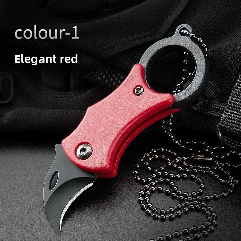 SHENJIU Mini Keychain Pocket Knife – Stainless Steel EDC Tool Keychain Pocket Knife Axl 1pcs-red