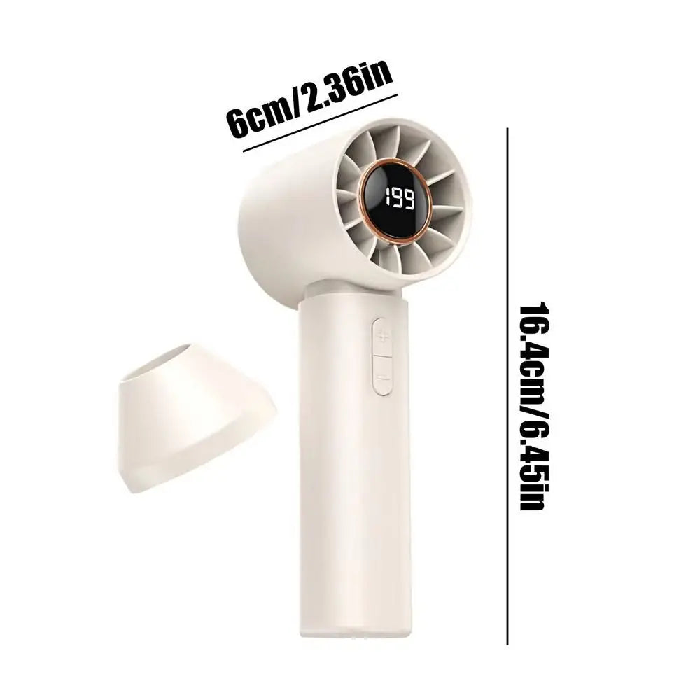 Portable Mini USB Rechargeable Fan – Digital Display, Compact Handheld Mini Fan Axl