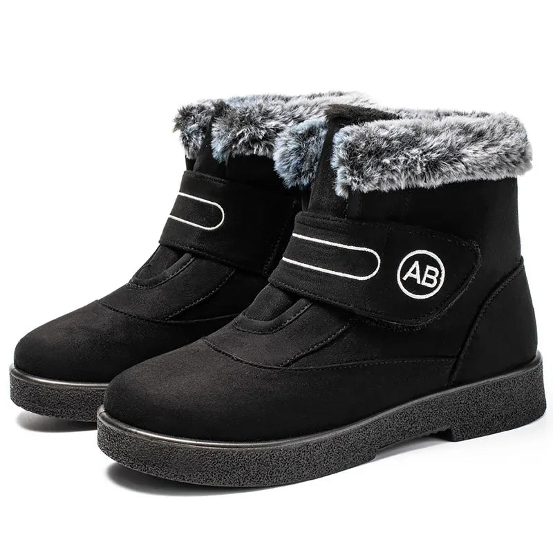HAJINK Women's Faux Fur Ankle Snow Boots – Warm Winter Booties Women's Ankle Boots Axl