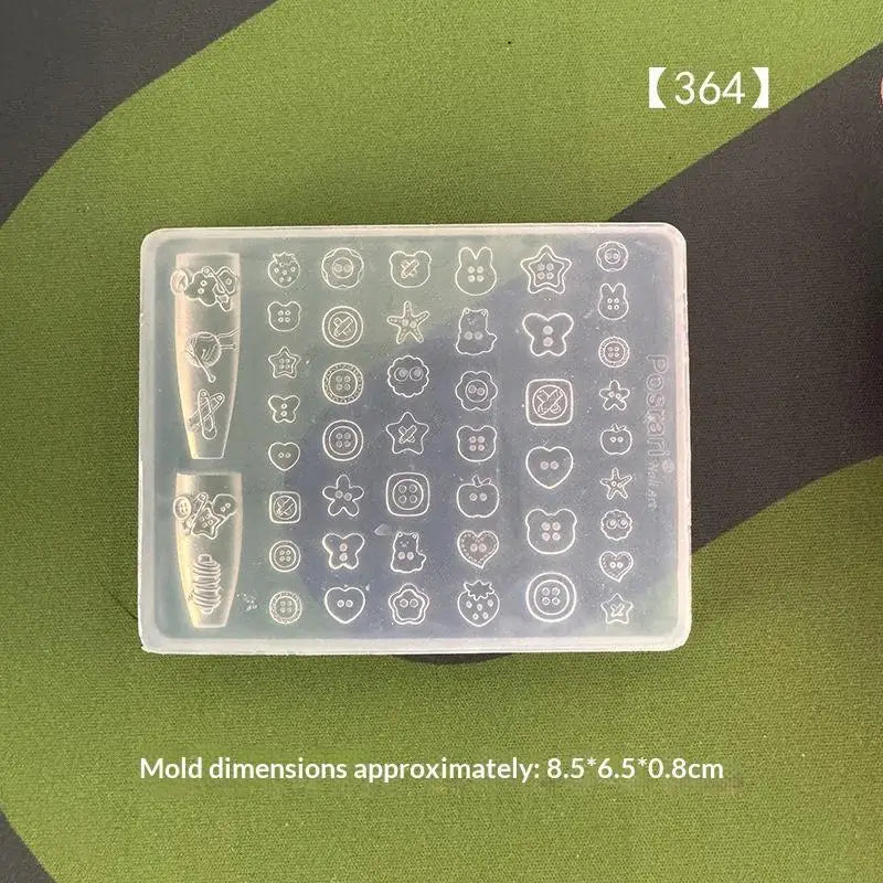 3D Button Nail Art Silicone Mold – DIY Resin Charm Tool Nail Art Mold Axl A1