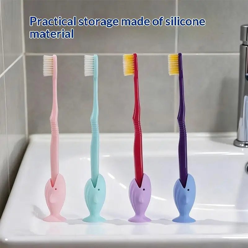 Whale Silicone Toothbrush Holder – BPA-Free, Anti-Slip Kids Toothbrush Holder Axl